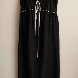 Betty Johnson Vintage 1992 Black Swiss Dot Empire Dress Size Petite